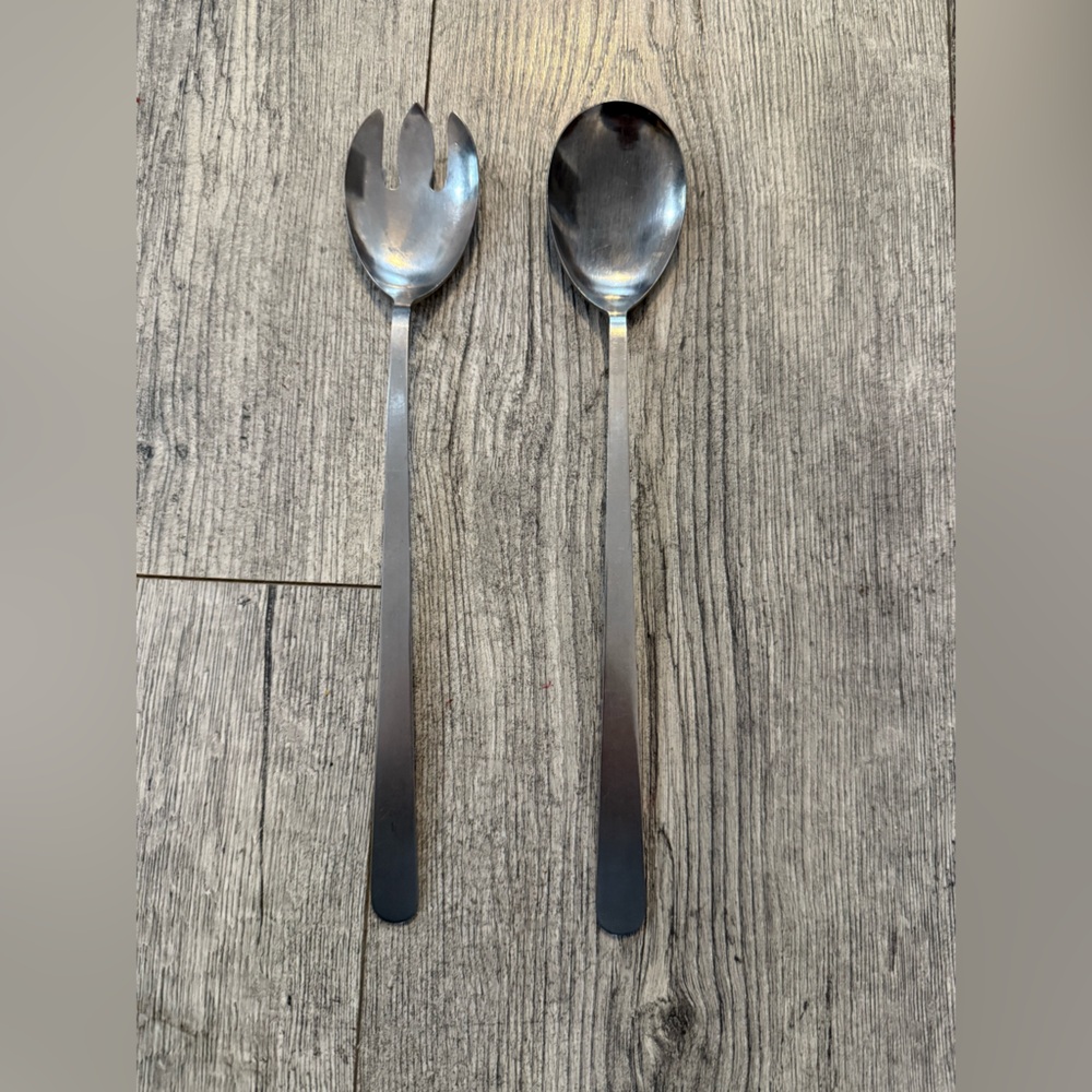 Vintage nevco stainless steel salad serving set